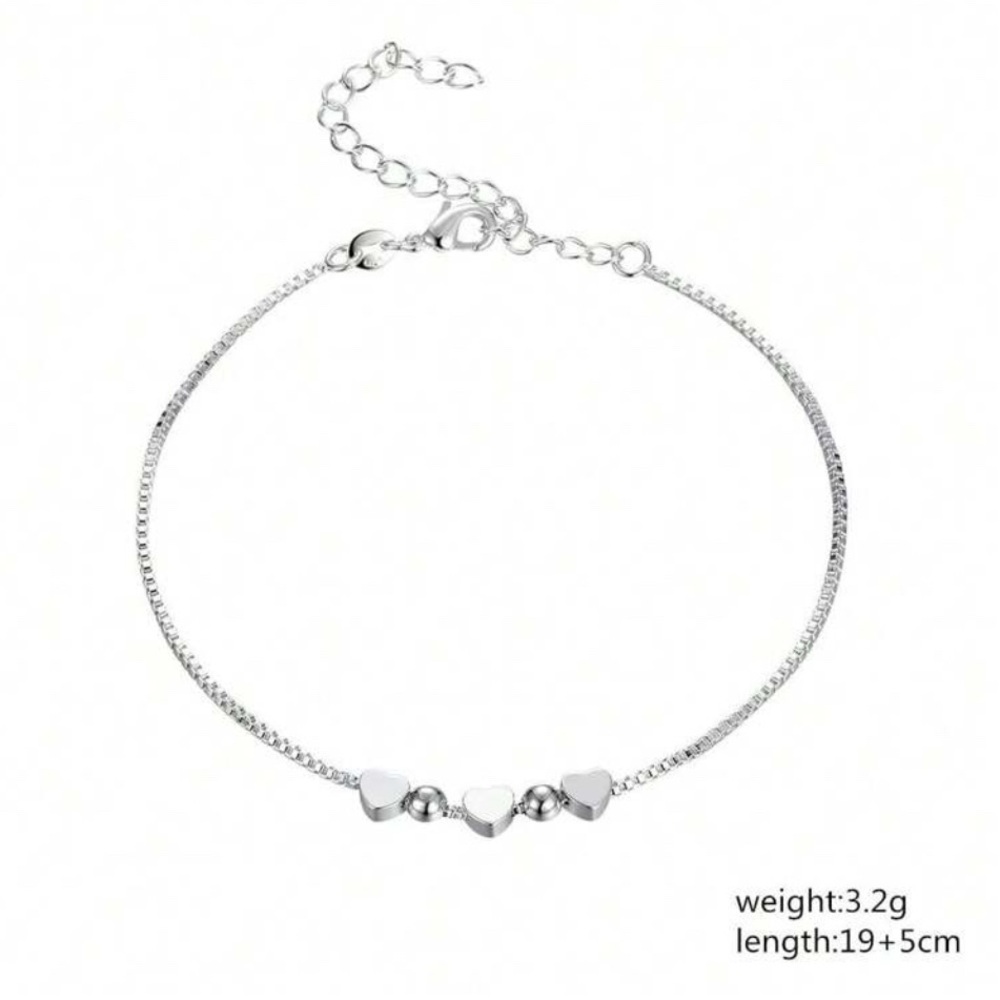 925 Silver Tiny Hearts Bracelet - image 2